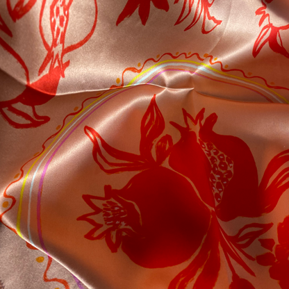 silk scarf pomegranate