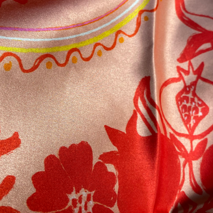 silk scarf pomegranate